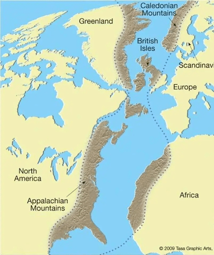 appalachian mountains map of ancient times