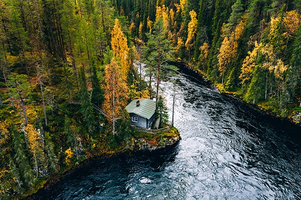 river front renting a cabin in the mountains