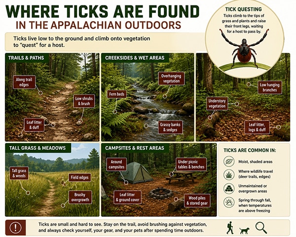 where-ticks-are-found Where ticks thrive - a graphical presentation of tick locations